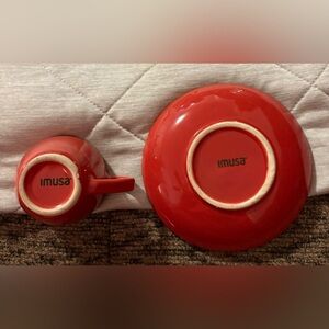 IMUSA Red Ceramic Demitasse Cup & Saucer – Cuban Coffee